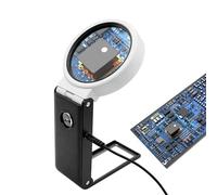 Lupa Manos Libres 25X Con Luz Y Soporte - Lupa De Escritorio Plegable | Lámpara De 8 LED Alimentada Por USB O Batería Para Degeneración Macular, Fabricación De Joyas, Recolección De Monedas Y Manualid