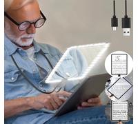 Lupa Manos Libres con Luz LED y Collar, 20x13 cm Lupa Grande para Lectura de Texto Pequeño - Ayuda Visual para Personas Mayores con Baja Visión