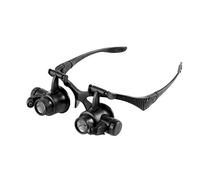 Lupa Ocular de 10 a 25x Manos Libres para la reparación de Relojes de Joyería, Kit de iluminación LED