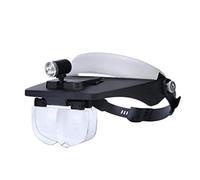 Lupa para diadema, lupa de 4 lentes, luz LED, manos libres, lupa para diadema, gafas, lupas para leer joyeros, costura, manualidades, belleza y elde (color: A) caritativo