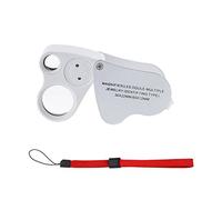 Lupa para Joyería con Iluminación LED con Dos Lentes, 60X, 12MM y 30X, 22MM, Paquete para Venta al por Menor de Kare and Kind (60x y 30x, Plata/Blanco)