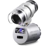 Lupa para joyería - Mini 60X Microscopio de bolsillo Lupa para lupa Cristal Lupa LED Luz UV