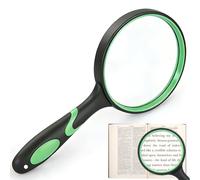 Lupa para niños, 30 aumentos, lupa de mano grande de 100 mm, lupa de alta definición, para personas mayores con mango de goma resistente a las caídas, para libros de ciencia, periódicos, lectura