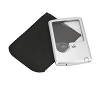 Lupa para tarjetas de crédito con luz LED 3X 6X Doble lente de bolsillo Lupa de tamaño de tarjeta Lupa cuadrada iluminada por LED con estuche de cuero para leer