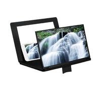 Lupa para teléfono con Pantalla, proyector de 12 Pulgadas, Lupa para Pantalla de teléfono Inteligente con ángulo Ajustable 3D HD con Soporte Plegable, Plataforma con diseño Compacto, Rejilla metálica