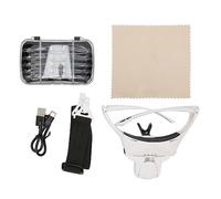 Lupa para usar en la cabeza Aumento de 1 a 3,5X 4 luces LED Lupa ergonómica manos libres con 5 lentes para la familia