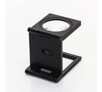 Lupa plegable con iluminación LED totalmente metálica con escala para inspección de telas, construcción de aleación de zinc, lente de vidrio de 0.-pulgadas, altura de 5.1 cm