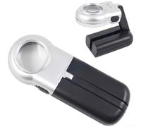 Lupa plegable de 16X con lente de vidrio óptico y luz LED de bajo consumo para un brillo constante en diseño de joyas y preparación de microscopía