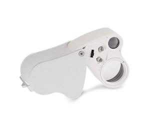 Lupa plegable de con aumento para joyería, lupa iluminada de 30x60, lupa de joyero para diamantes