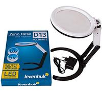 Lupa Plegable Levenhuk Zeno Desk D13 con Iluminación por LED, se Transforma Fácilmente de Lupa de Sobremesa a Lupa de Mano