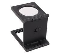 Lupa plegable totalmente metálica con lente de 1.1 pulgadas y dos luces LED para inspección de tela, tela y papel, diseño de aleación de zinc negro con graduado