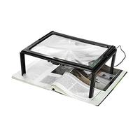 Lupa plegable ultradelgada de página completa A4 con lupa 3X y 4 luces LED para leer e inspeccionar impresiones pequeñas, ideal para personas mayores con vista cansada