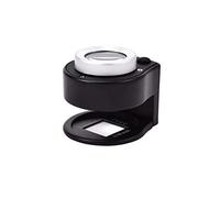 Lupa portátil 30X de gran aumento con lectura de escala HD con luces LED lupa de identificación de joyería (blanco, negro) (Color : Black)