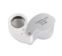 Lupa Portátil Plegable 40X 25 Mm Metálica Con Led Para Joyería