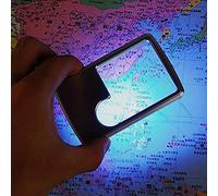 Lupa portátil ultra delgada de 3 x 6 x LED cuadrada para tarjetas de crédito, ideal para asistencia de lectura en condiciones de poca luz.