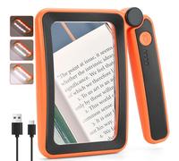 Lupa Recargable con Aumento de 5X para Leer, Lupa de Mano con luz para Personas Mayores con Baja visión, Lupa LED Ligera para Leer Libros y periódicos, Color Naranja.