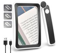 Lupa Recargable con Aumento de 5X para Leer, Lupa de Mano con luz para Personas Mayores con Baja visión, Lupa LED Ligera para Leer Libros y periódicos, Color Negro.