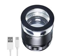 Lupa recargable de joyería con luz y escala de retícula desmontable, longitud focal ajustable, lupa iluminada para gemas, monedas, sellos, trabajo cercano y pasatiempos