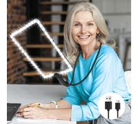 Lupa Recargable Manos Libres Con Luz, 1000mAh 50 LED Grande Con Cuello de Cisne Flexible, Iluminada Para Personas Mayores, Reparación, Costura