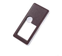 Lupa rectangular 7X diseñada para portabilidad con lente acrílica óptica y construcción ABS resistente (color café 7007C)