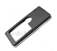 Lupa rectangular de bolsillo 7X con lente acrílica óptica y marco ABS estable para un funcionamiento manual constante (7007C negro)