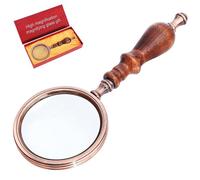 Lupa Vintage, Lupa Decorativa Antigua de Mano 10X con Mango de Madera para Estudiantes, Personas Mayores, para Leer