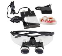 Lupas Binoculares Dentales, Aumento De 2,5X/3,5X, Distancia De Trabajo De 420 Mm,Gafas De Seguridad,Lupa QuirúRgica Dental Ultraligera,con Linterna Frontal InaláMbrica De 5 W Y Filtro. Black-3.5X