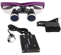 Lupas binoculares quirúrgicas médicas de 3,5/2,5 x 420 mm para odontología, con luz LED de 3 W para montaje en la cabeza, para ortopedia, microcirugía, cirugía y cirugía oral (color: negro, tama