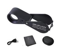 Lupas de ojo de joyería de aumento de 10 x 20 x 30 x con lente de 21 mm y luz LED para piedras preciosas, sellos de monedas y lupas plegables de antigüedades