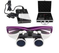 Lupas dentales,binocular loupes lupa,gafas lupa,Lupas binoculares dentales con luz,2,5 x 420 mmDistancia Interpupilar Ajustable, para odontología, cirugía, joyero o pasatiempo