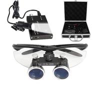 Lupas dentales,binocular loupes lupa,gafas lupa,Lupas binoculares dentales con luz,2,5 x 420 mmDistancia Interpupilar Ajustable, para odontología, cirugía, joyero o pasatiempo