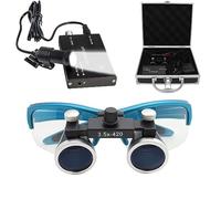 Lupas dentales,binocular loupes lupa,gafas lupa,Lupas binoculares dentales con luz,3,5 x 420 mm Distancia Interpupilar Ajustable, para odontología, cirugía, joyero o pasatiempo