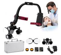 Lupas Dentales con Luz 2.5X 3.5X Lupa Binocular y Lámpara Frontal LED Kit | Gafas de Aumento Montadas en la Cabeza Recargables 420mm Distancia de Trabajo for Dentistas y Hobbies(3.5x)