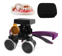 Lupas Dentales De 2,5X/3,5X Con Luz Frontal EstéReo De 5 W, Lupa Quirúrgica Dental, Lupa MéDica Para Laboratorio Dental, Distancia De Trabajo: 320-420 Mm,Brillo Ajustable En 4 Niveles Purple-3.5X