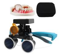 Lupas Dentales De 2,5X/3,5X Con Luz Frontal EstéReo De 5 W, Lupa Quirúrgica Dental, Lupa MéDica Para Laboratorio Dental, Distancia De Trabajo: 320-420 Mm,Brillo Ajustable En 4 Niveles Blue-2.5X