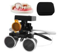 Lupas Dentales De 2,5X/3,5X Con Luz Frontal EstéReo De 5 W, Lupa Quirúrgica Dental, Lupa MéDica Para Laboratorio Dental, Distancia De Trabajo: 320-420 Mm,Brillo Ajustable En 4 Niveles Black-3.5X