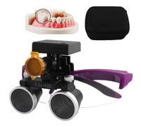 Lupas Dentales De 2,5X/3,5X Con Luz Frontal EstéReo De 5 W, Lupa Quirúrgica Dental, Lupa MéDica Para Laboratorio Dental, Distancia De Trabajo: 320-420 Mm,Brillo Ajustable En 4 Niveles Purple-2.5X