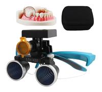 Lupas Dentales De 2,5X/3,5X Con Luz Frontal EstéReo De 5 W, Lupa Quirúrgica Dental, Lupa MéDica Para Laboratorio Dental, Distancia De Trabajo: 320-420 Mm,Brillo Ajustable En 4 Niveles Blue-3.5X