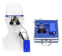 Lupas dentales profesionales con luz LED frontal y aumento ajustable - Gafas quirúrgicas 2.5X/3.5X, montura ligera, filtro de luz azul y estuche protector.