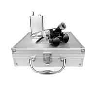 Lupas Dentales Quirúrgicas 2.5X/3.5X 420mm, Lupa Binocular con Cristal Óptico, Diseño Ergonómico, Visión Clara, Caja de Aluminio(Silver,3.5x)
