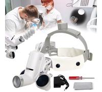 Lupas, Lupas Quirúrgicas Dentales Médicas De 3,5 X 420 Mm con Lámpara Ajustable Distancia De Pupila Ajustable Binoculares Led De 5 W para Cuero QuirúRgico Dental Médico