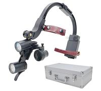 Lupas Quirúrgicas de Montura Frontal, Gafas de Aumento Dentales con Luz LED, IPD Ajustable, para Dentistas, Cirujanos y Aficionados(3.5X)