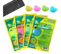 LUPATDY 4 Piezas Gel de Limpieza para Teclado, Gel de Limpieza de Coche Reutilizable, Gels Limpiador Universal de Polvo para Automóviles, Escritor, Teclado, Calculadoras,4 Colores(4 x 80g)