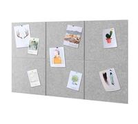 LUPATDY Gran Corcho Pared Autoadhesivo 90 x 60 cm, 6 Piezas 30x30 cm Tablero de Corcho Fieltro, 0,9 cm de Grosor, para Oficina Casa,Tablón de Anuncios con 30 Chinchetas (Gris Plateado)