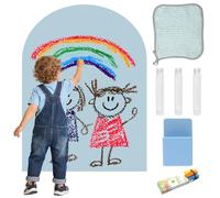 LUPATDY Pizarra Magnética para Niños, Pared Adhesiva Infantil 80x100cm con Tiza, Borrable Pizarra Magnetica, para Decoración para Habitaciones Infantiles, Colegio,Oficina (Azul Claro)