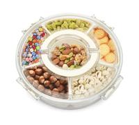 LUPATDY Snack Spinner,Rotierende Aufbewahrung Snackspender Kinder,Snackbox mit 6 Fächern,Snackbox mit Deckel und Griff,Geeignet zur Aufbewahrung von Snackles,Süßigkeiten, Keksen, Obst,32cm