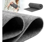 LUPATDY Tela de Fieltro Gris Oscuro 40cm x 250cm, Rollo de Fieltro por Metros, 3mm de grosor, Tela de Fieltró Color Liso para Patchwork, Costura, Manualidades, Decoración
