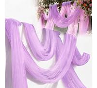 Lupatdy Tela de Organza, Tela de Organza Suave, 1,6m x 3m/5m, Tejido de Tul Transparente, para Coser para Bodas, Fiestas, Arcos, Vestidos, Faldas de Tul, Velo y Decoración Diy (Morado, 3x1,6m)