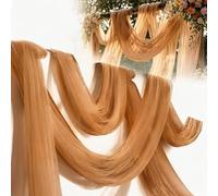 Lupatdy Tela de Organza, Tela de Organza Suave, 1,6m x 3m/5m, Tejido de Tul Transparente, para Coser para Bodas, Fiestas, Arcos, Vestidos, Faldas de Tul, Velo y Decoración Diy (Marrón, 3x1,6m)