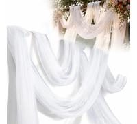 Lupatdy Tela de Organza, Tela de Organza Suave, 1,6m x 3m/5m, Tejido de Tul Transparente, para Coser para Bodas, Fiestas, Arcos, Vestidos, Faldas de Tul, Velo y Decoración Diy (Blanco, 3x1,6m)